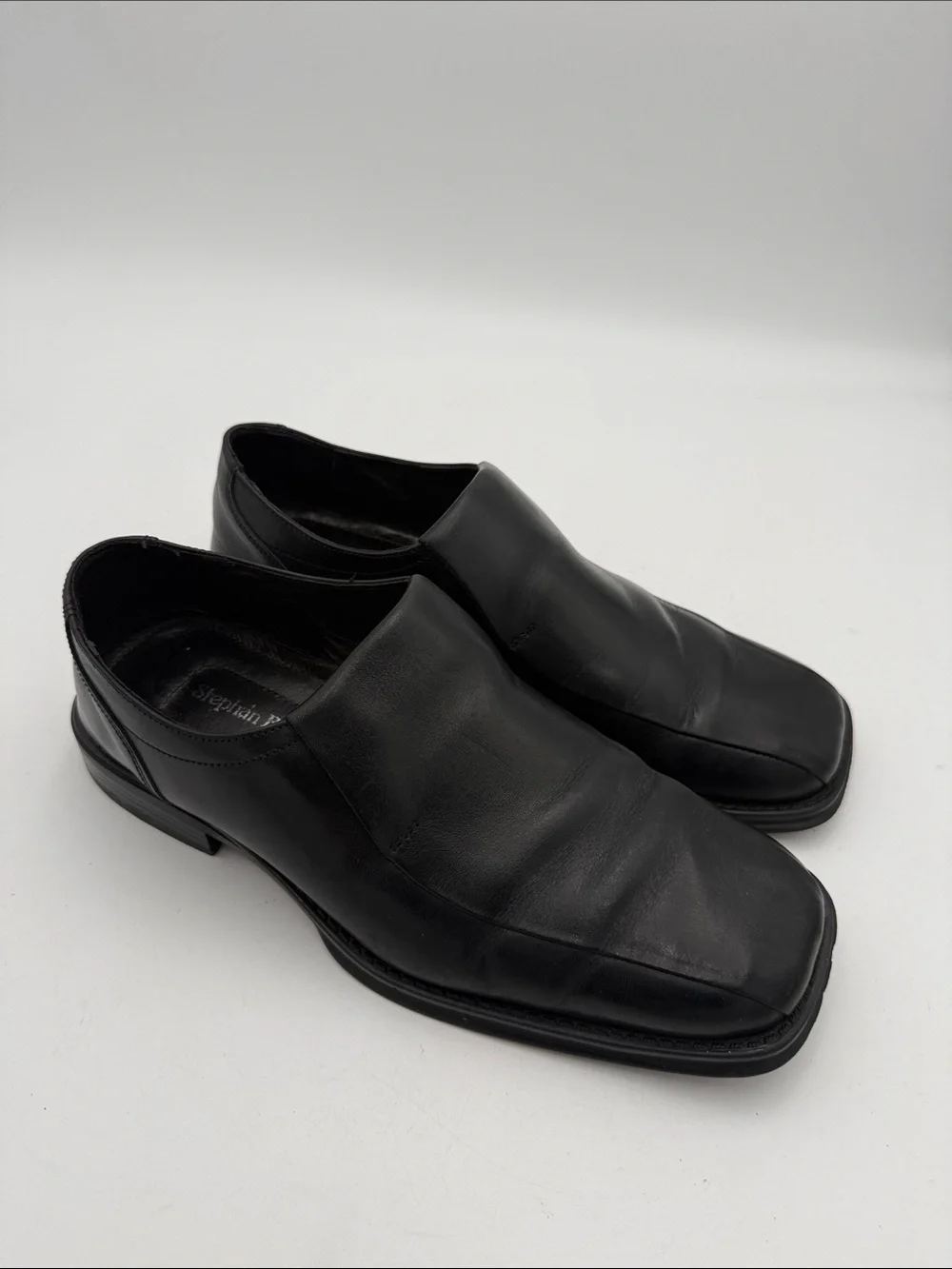Stephan bossi Men's Black Slip-On Dress Shoes 10.5M casual office Y2K grandpa